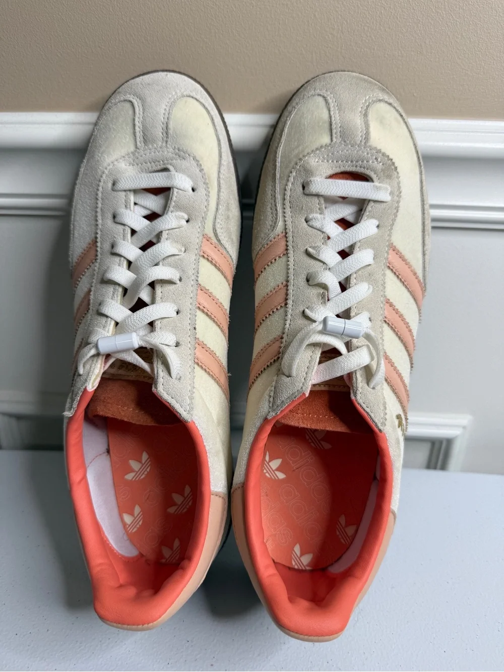 adidas Spezial Women’s Cream & Peach Suede Sneakers, size 11